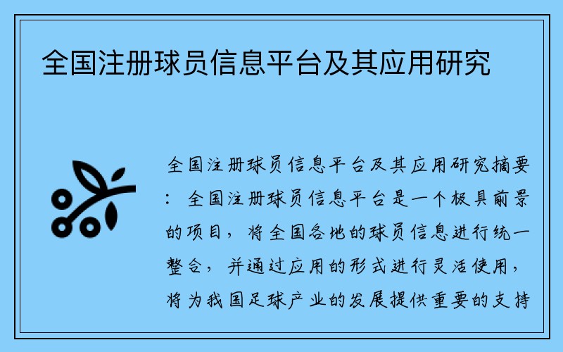 全国注册球员信息平台及其应用研究